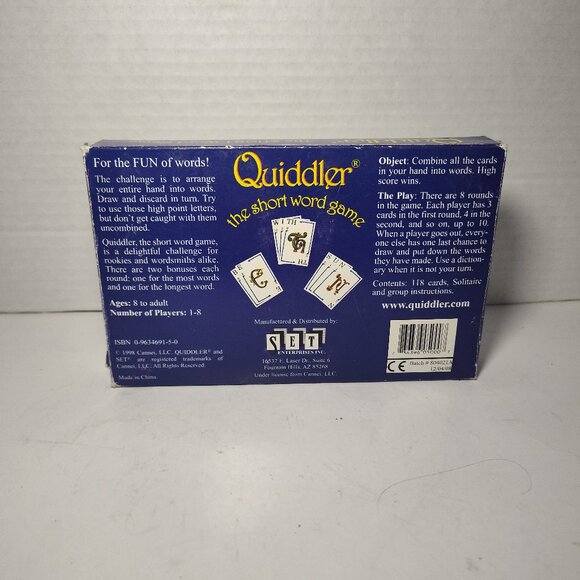 Quiddler Card Game; For The Fun Of Words The Short Word Game 100% COMPLETE - Picture 6 of 7